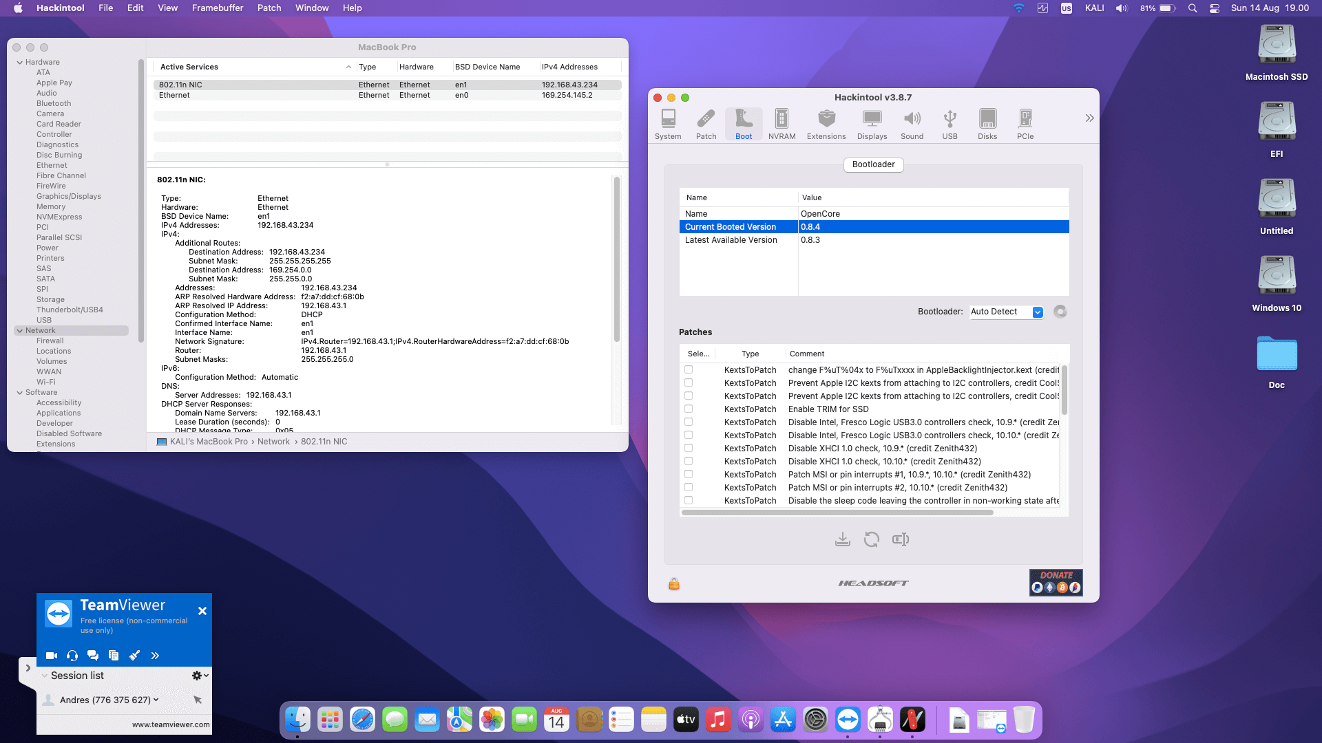 Lenovo IdeaPad 330S 14IKB 3rd [KabyLake R   Intel UHD 620 + I2C]   OpenCore 8